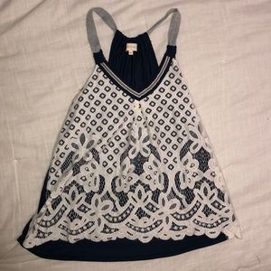 Altar’d State navy & lace tank top